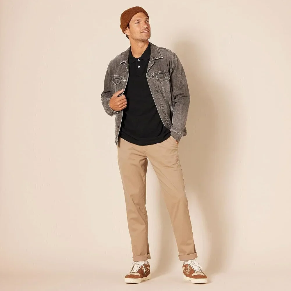 Mens Athletic-Fit Casual Stretch Chino Pant Available in Big & Tall